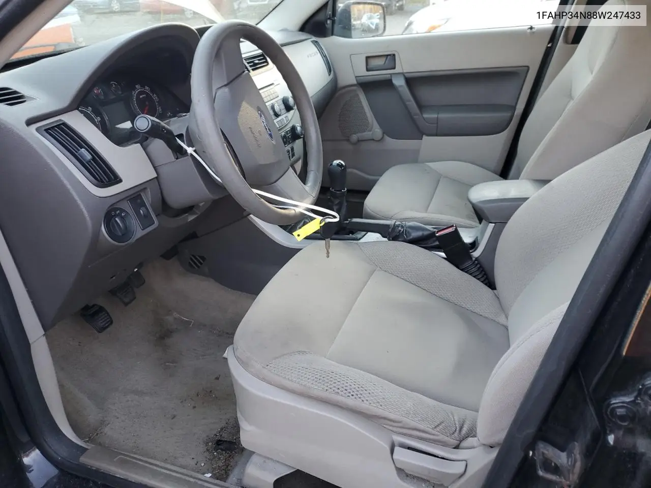 1FAHP34N88W247433 2008 Ford Focus S/Se