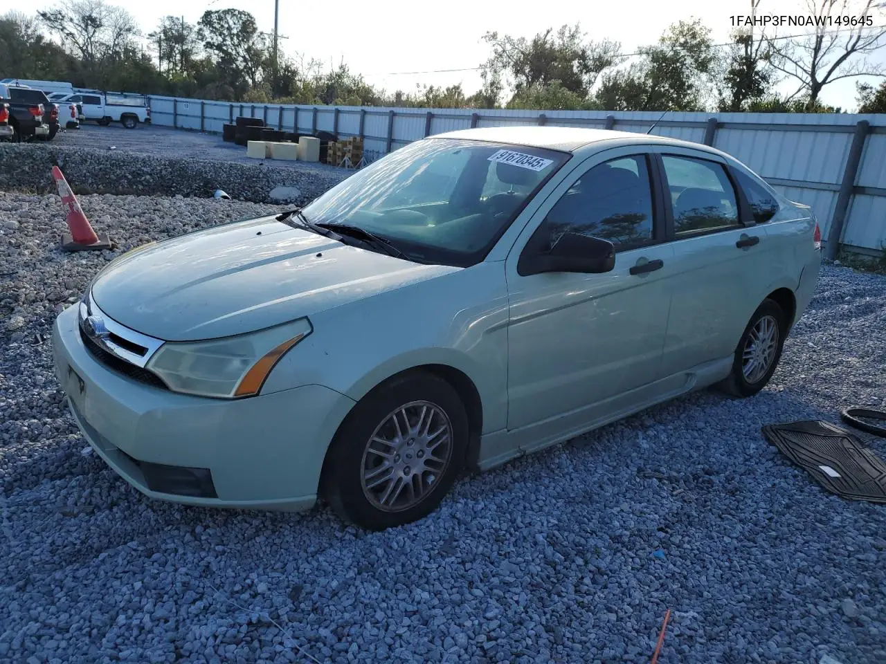1FAHP3FN0AW149645 2010 Ford Focus Se