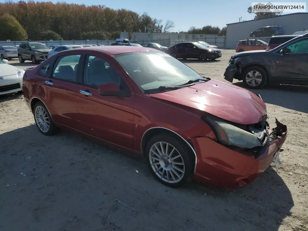 1FAHP3GNXBW124414 2011 Ford Focus Ses