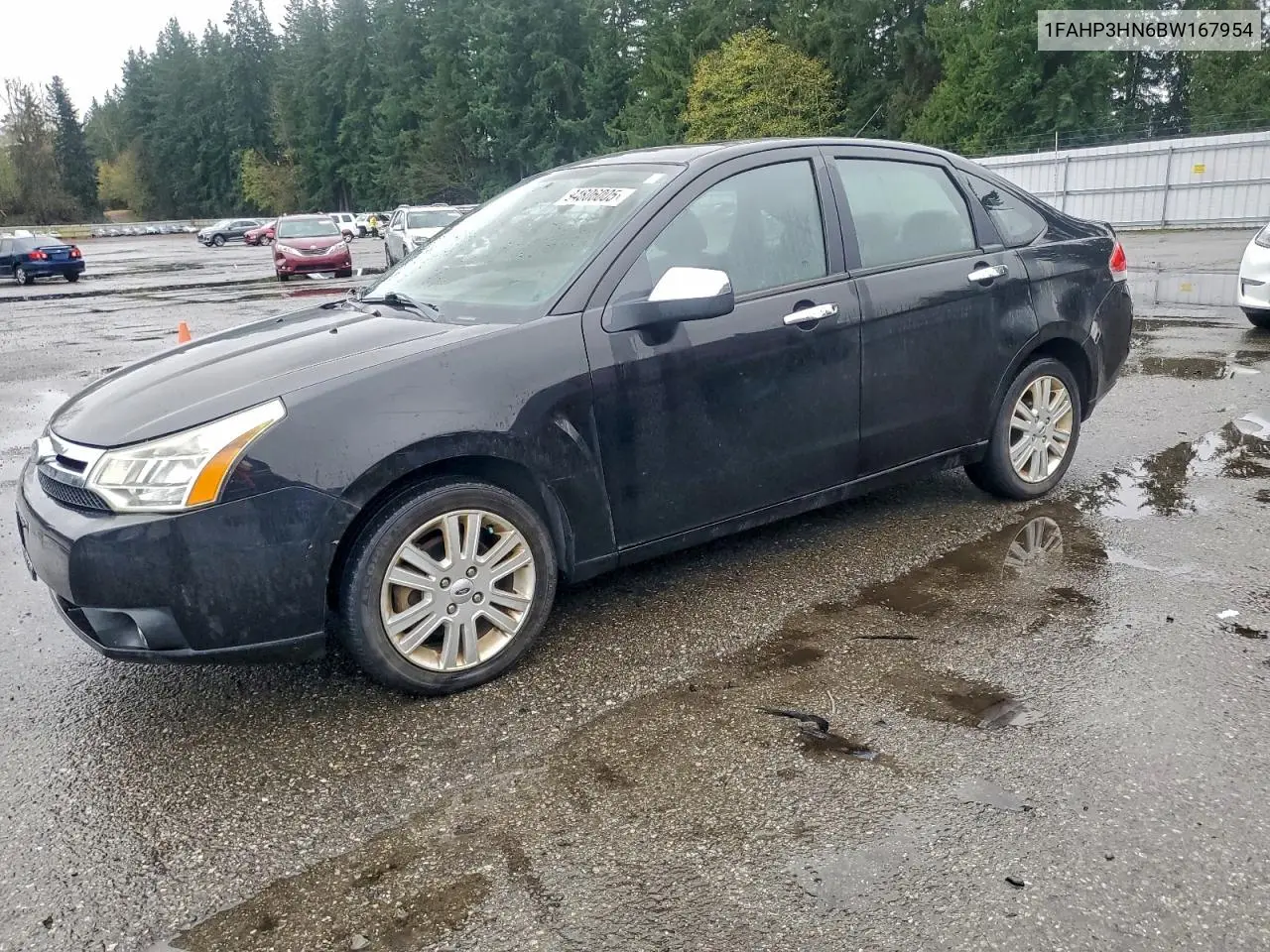 1FAHP3HN6BW167954 2011 Ford Focus Sel