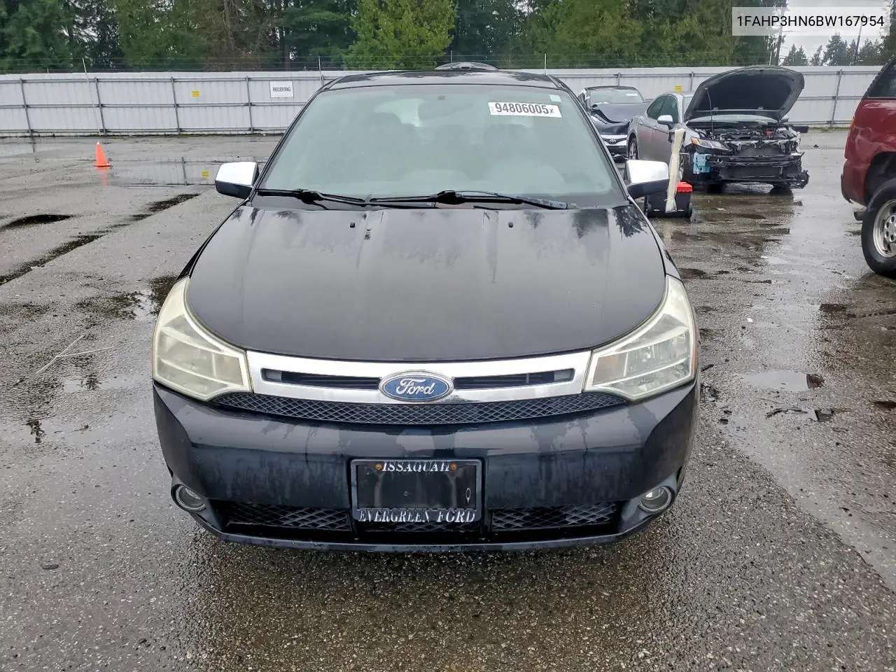 1FAHP3HN6BW167954 2011 Ford Focus Sel