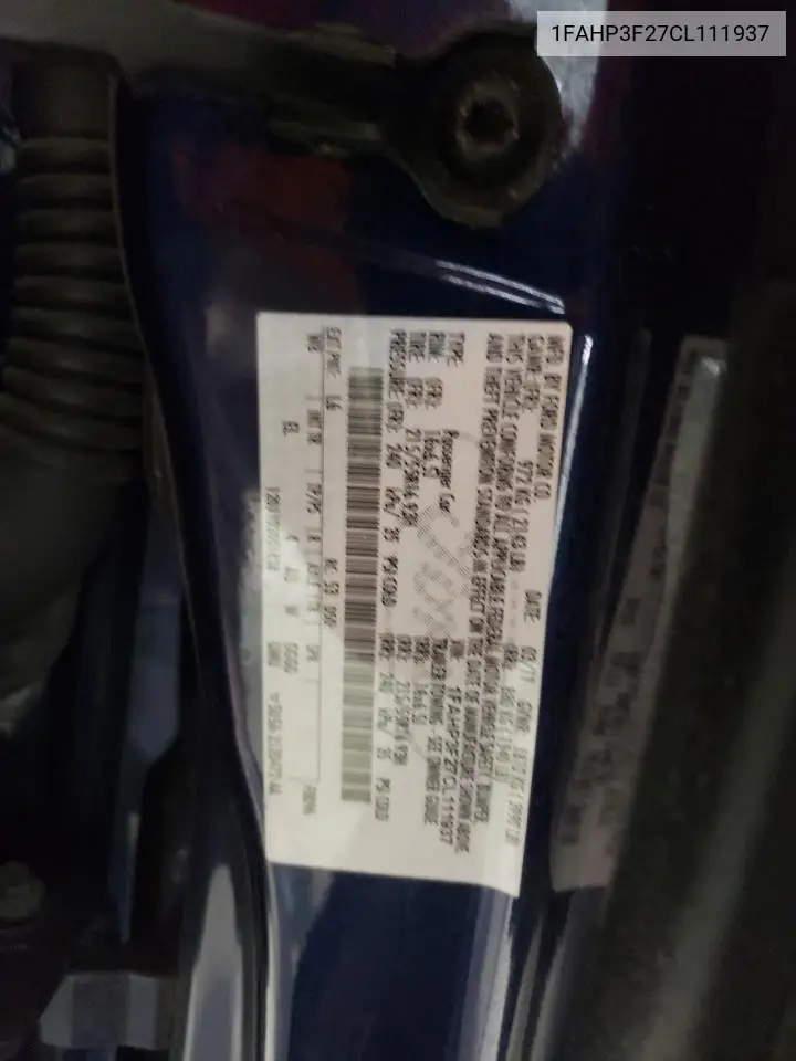 1FAHP3F27CL111937 2012 Ford Focus Se