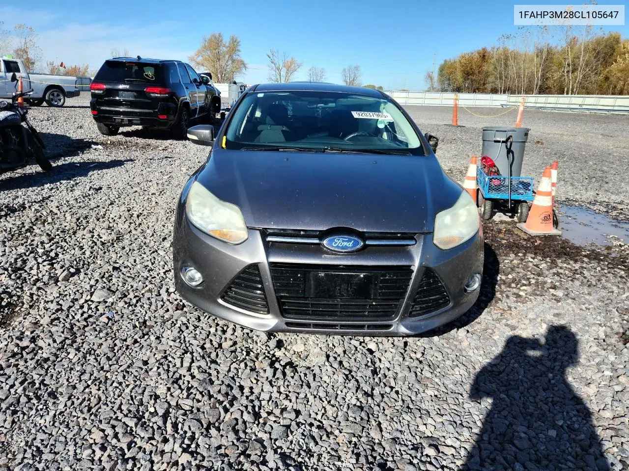 1FAHP3M28CL105647 2012 Ford Focus Sel