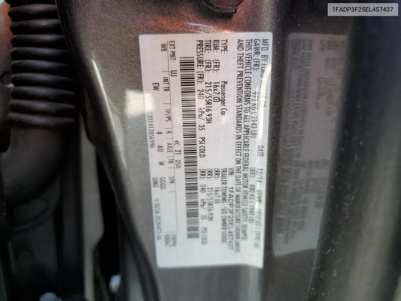 1FADP3F25EL457437 2014 Ford Focus Se