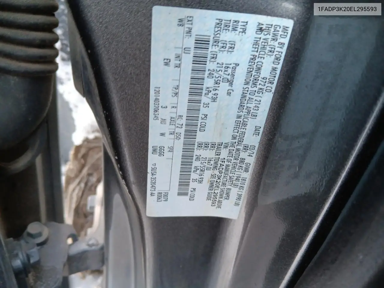 1FADP3K20EL295593 2014 Ford Focus Se