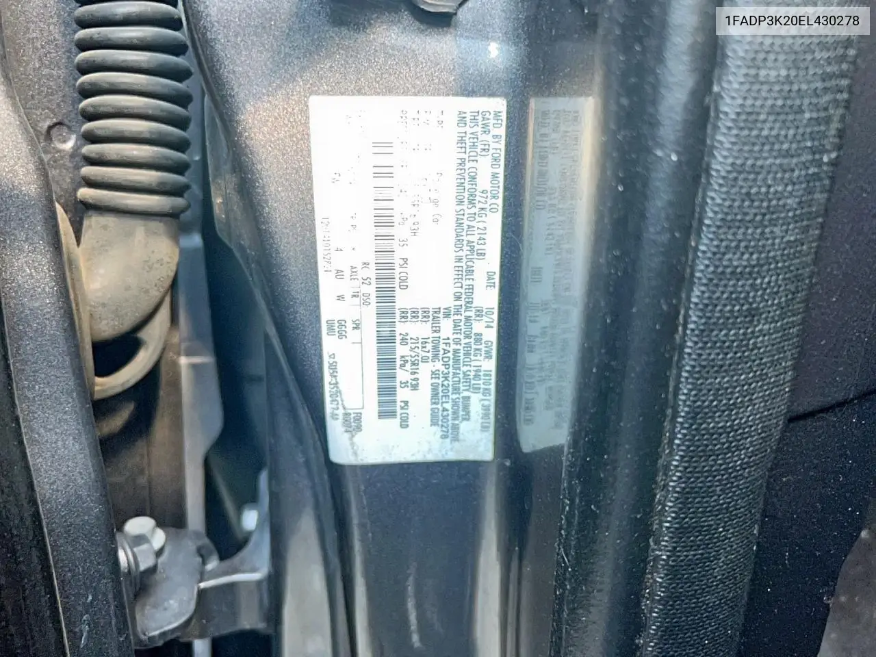 1FADP3K20EL430278 2014 Ford Focus Se
