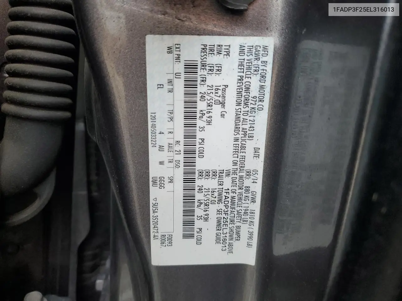1FADP3F25EL316013 2014 Ford Focus Se