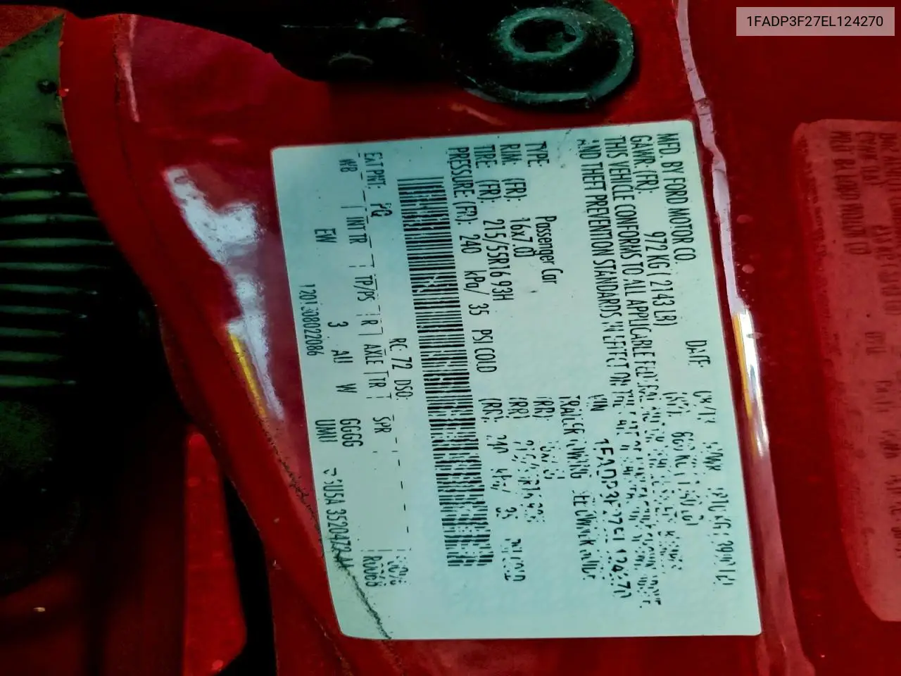 1FADP3F27EL124270 2014 Ford Focus Se