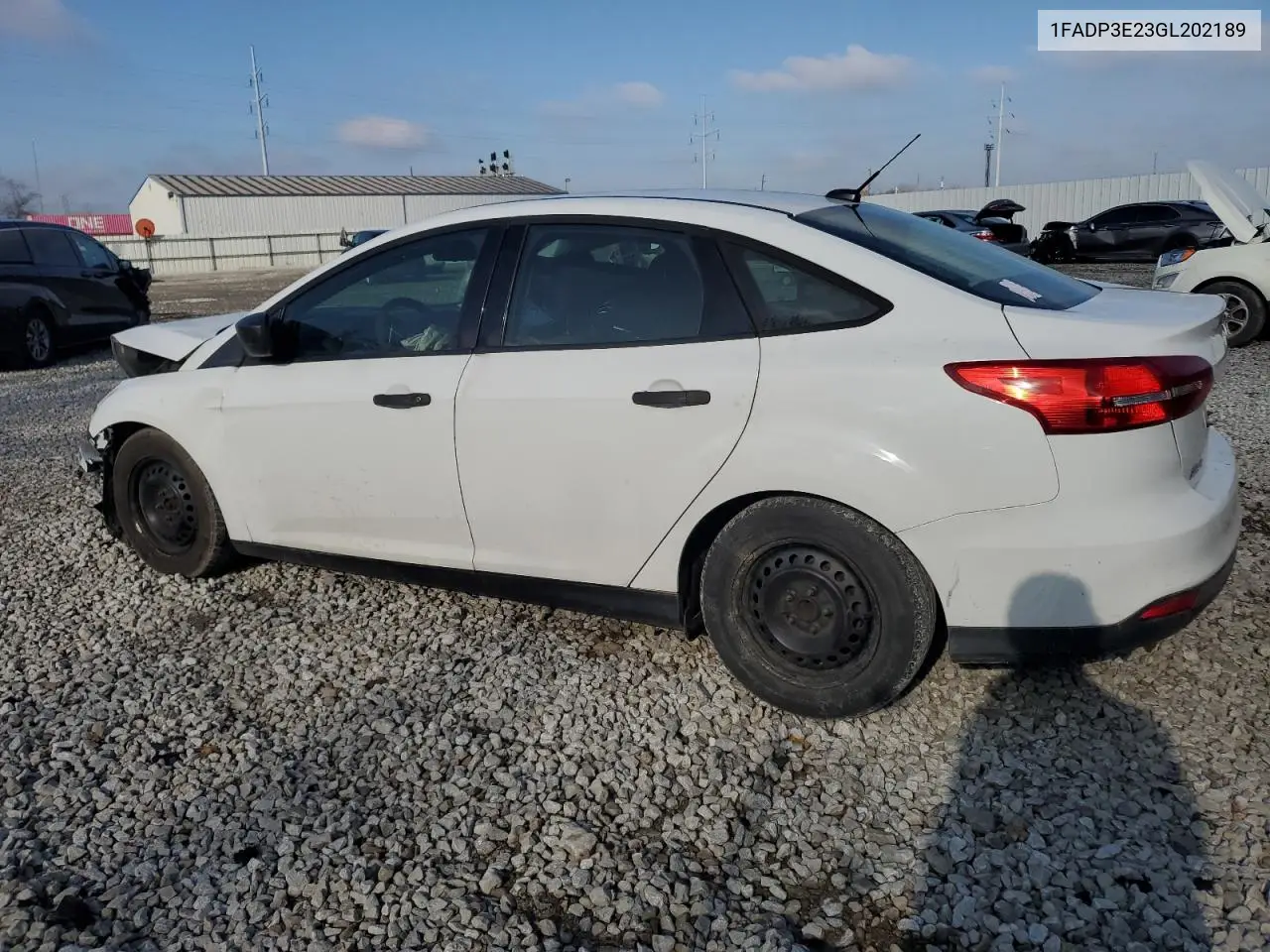1FADP3E23GL202189 2016 Ford Focus S
