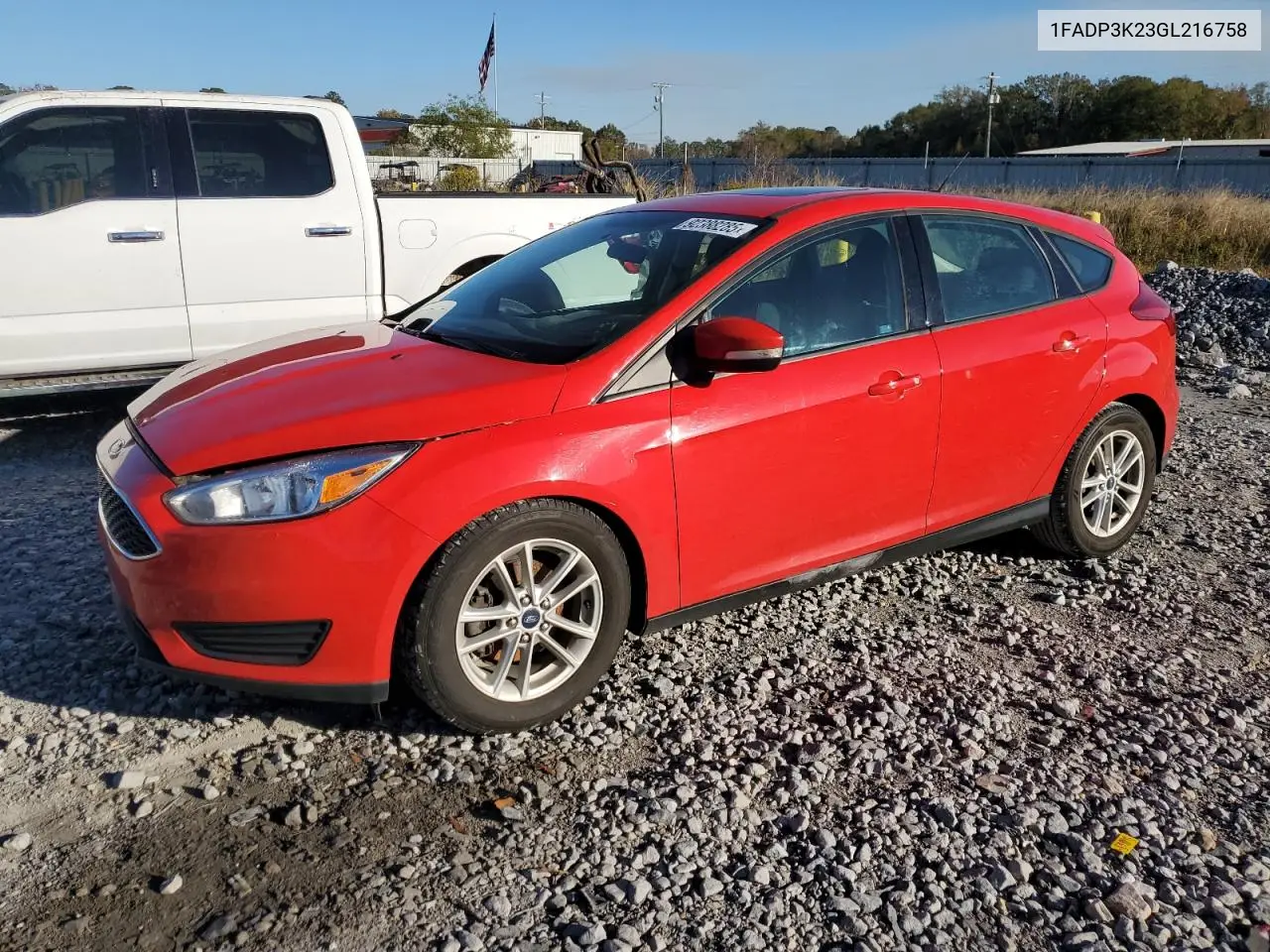 1FADP3K23GL216758 2016 Ford Focus Se
