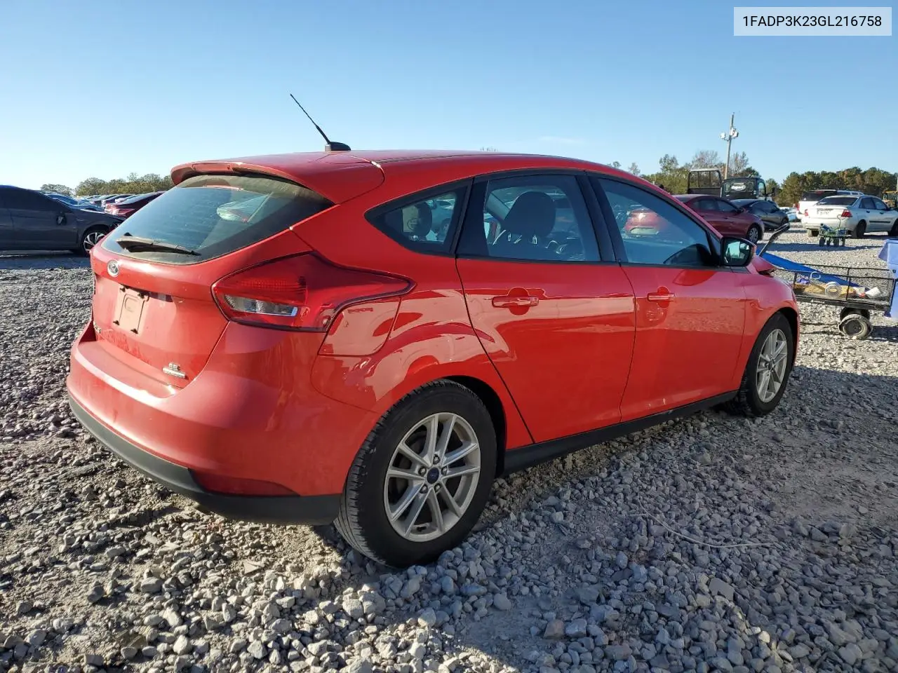 1FADP3K23GL216758 2016 Ford Focus Se
