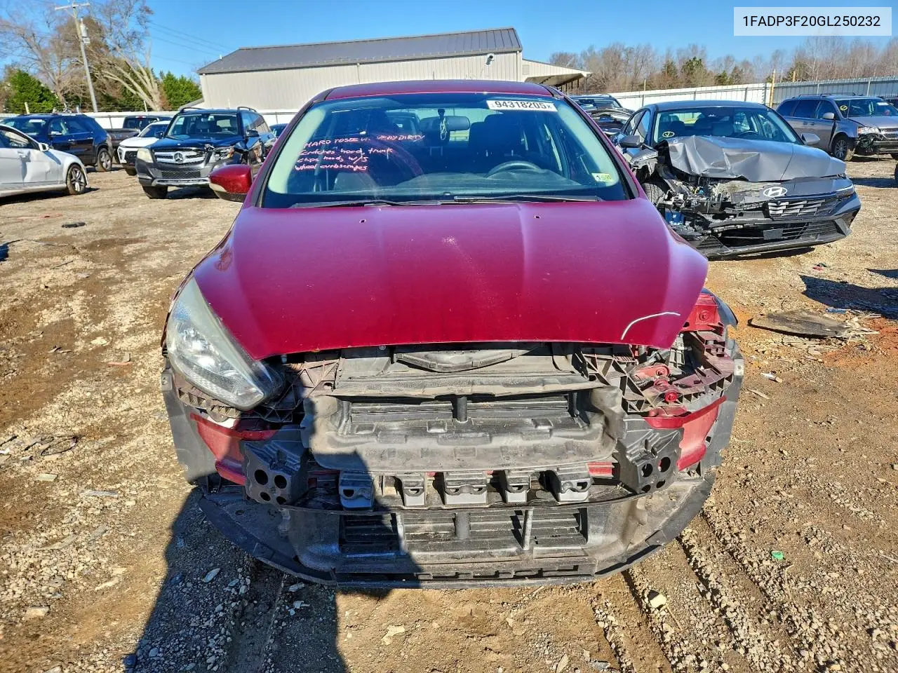 1FADP3F20GL250232 2016 Ford Focus Se