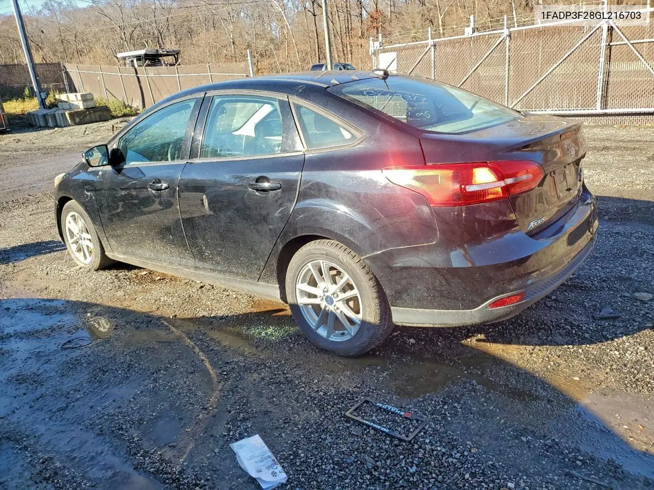 1FADP3F28GL216703 2016 Ford Focus Se