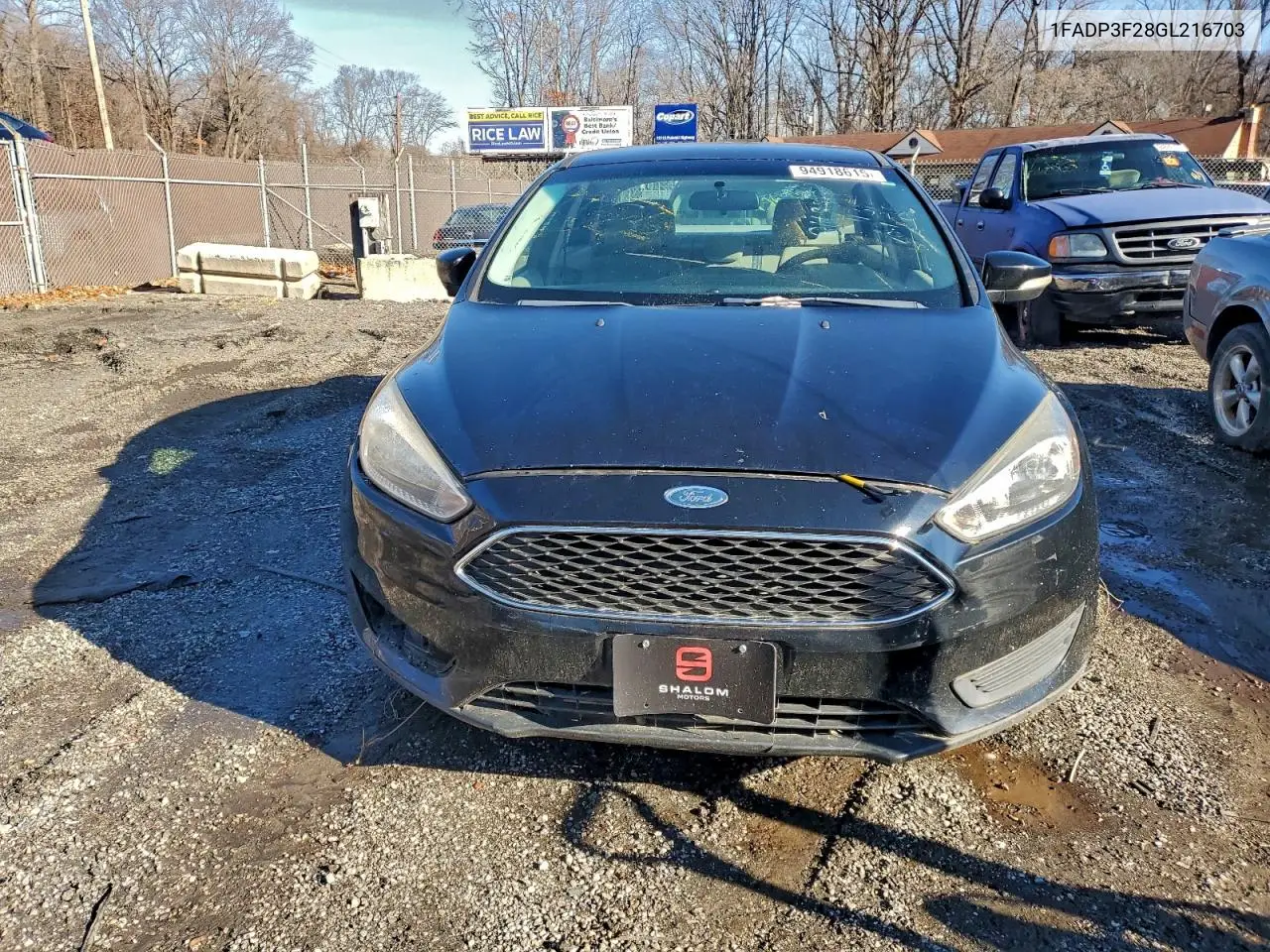 1FADP3F28GL216703 2016 Ford Focus Se