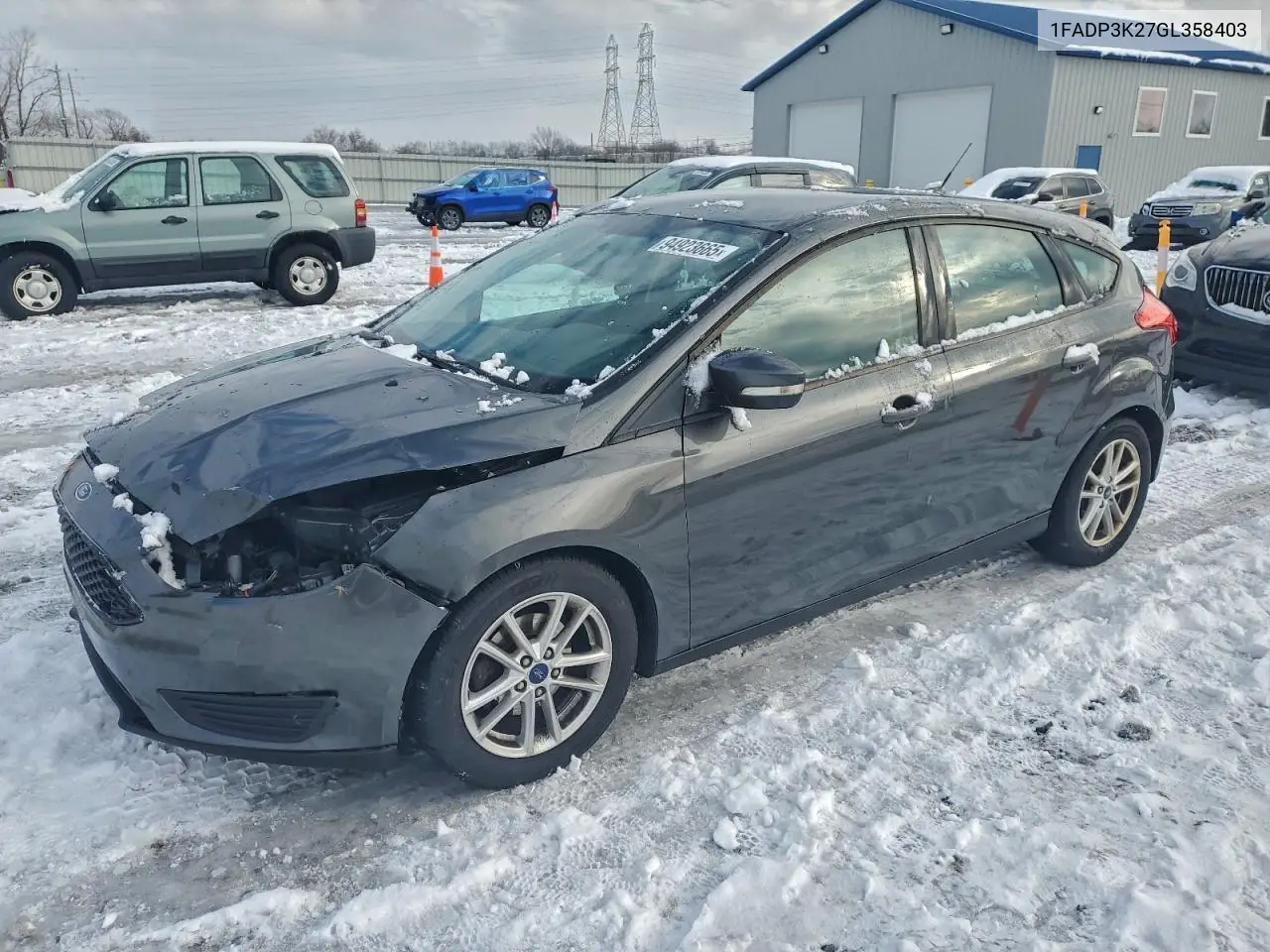 1FADP3K27GL358403 2016 Ford Focus Se