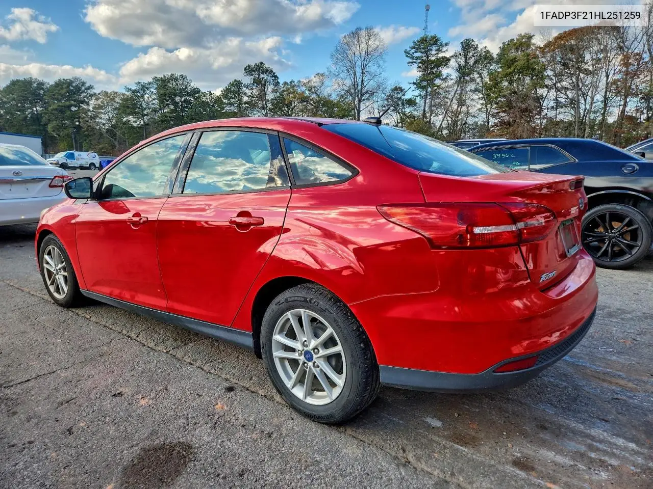 1FADP3F21HL251259 2017 Ford Focus Se