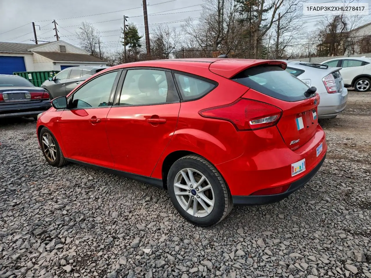 1FADP3K2XHL278417 2017 Ford Focus Se