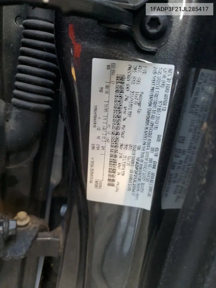 1FADP3F21JL285417 2018 Ford Focus Se