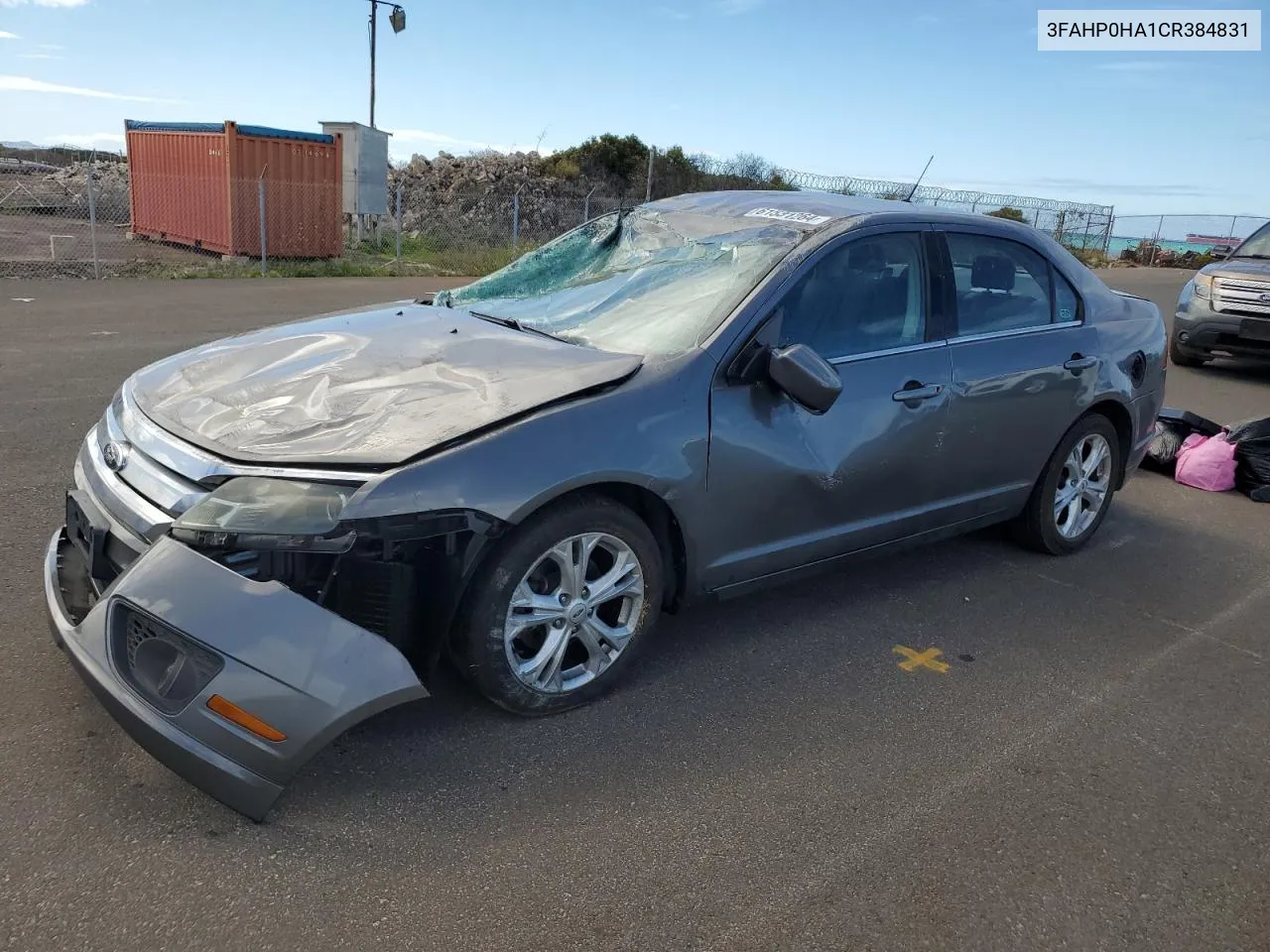 2012 Ford Fusion Se VIN: 3FAHP0HA1CR384831 Lot: 61531264