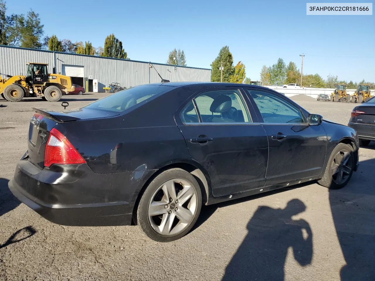 3FAHP0KC2CR181666 2012 Ford Fusion Sport