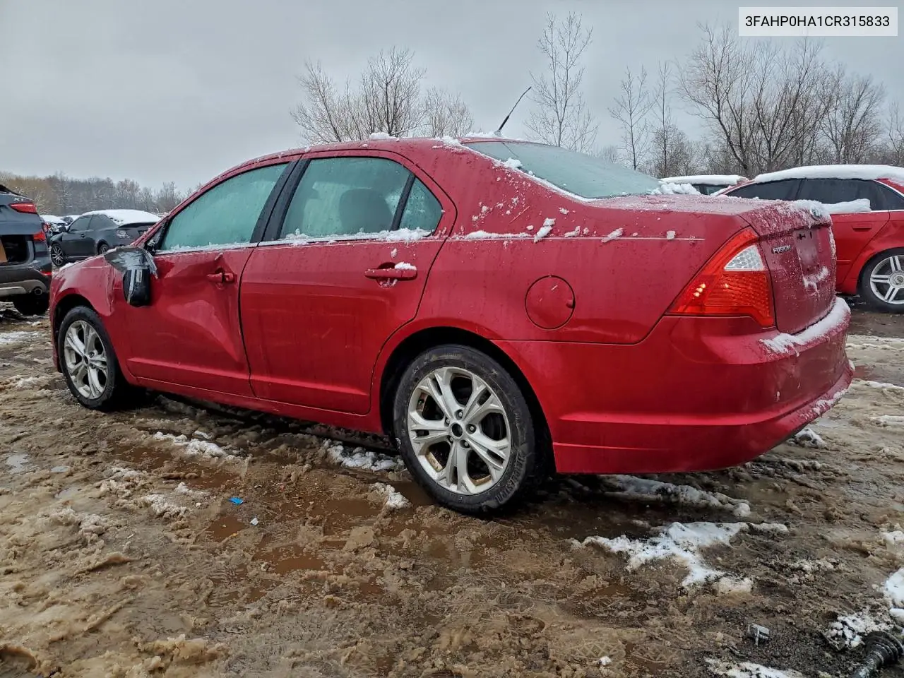 3FAHP0HA1CR315833 2012 Ford Fusion Se