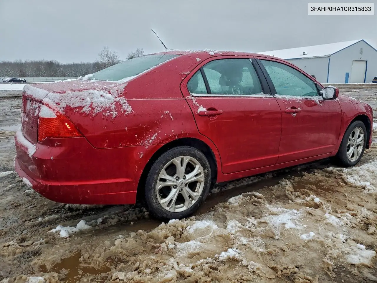 3FAHP0HA1CR315833 2012 Ford Fusion Se