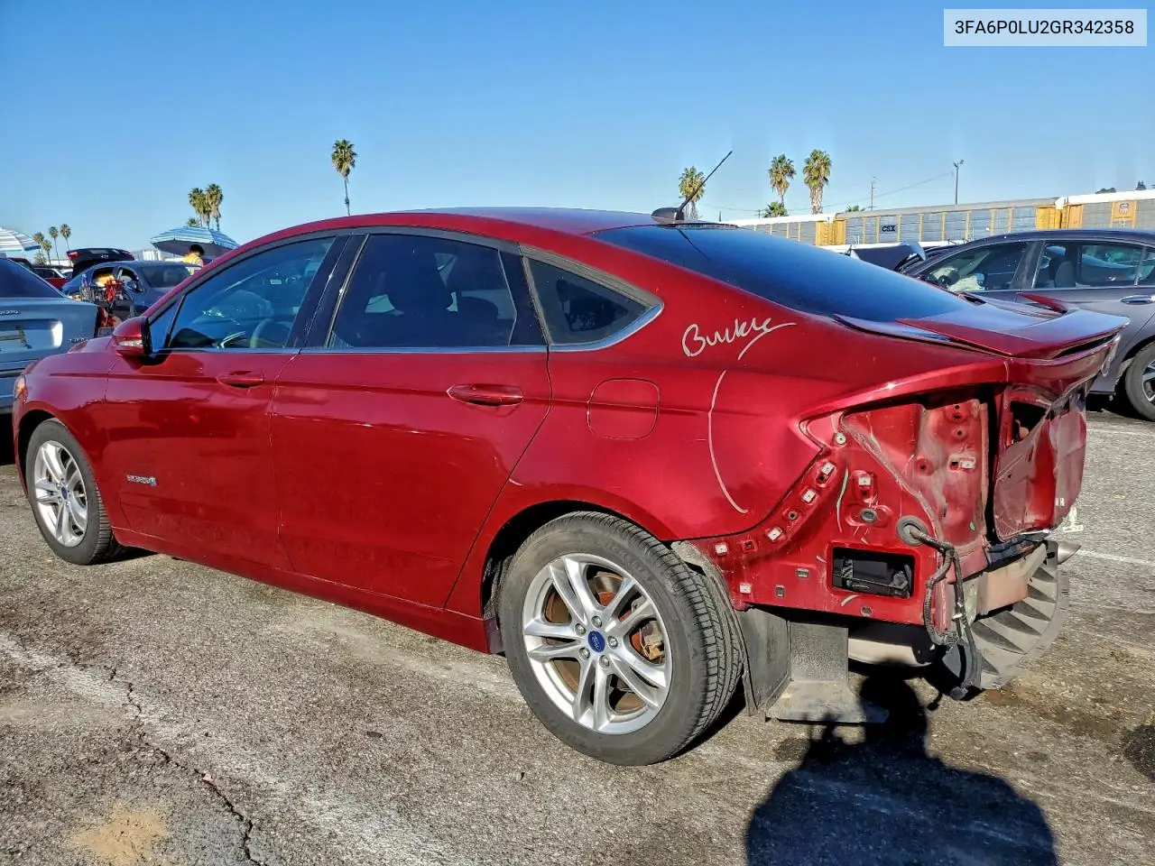 3FA6P0LU2GR342358 2016 Ford Fusion Se Hybrid