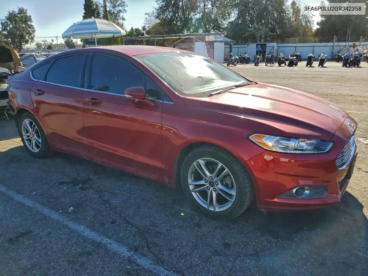 3FA6P0LU2GR342358 2016 Ford Fusion Se Hybrid