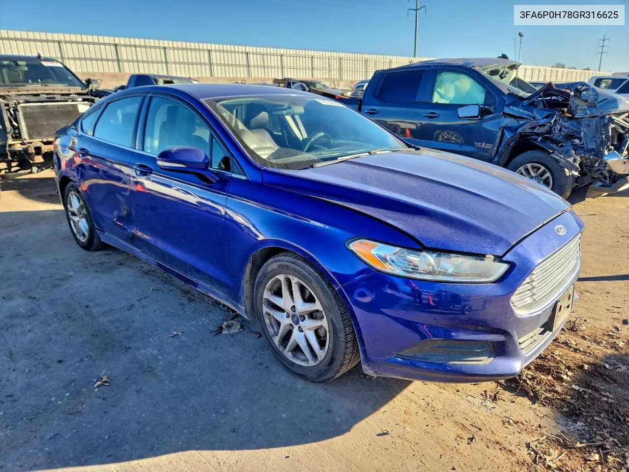 3FA6P0H78GR316625 2016 Ford Fusion Se