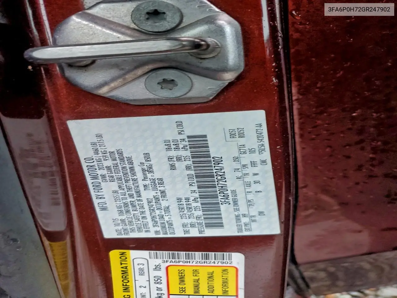 3FA6P0H72GR247902 2016 Ford Fusion Se
