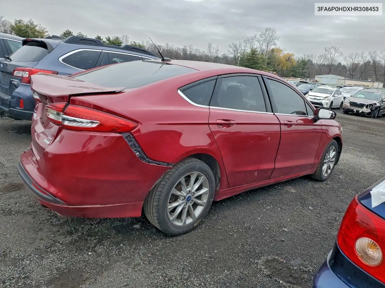 3FA6P0HDXHR308453 2017 Ford Fusion Se