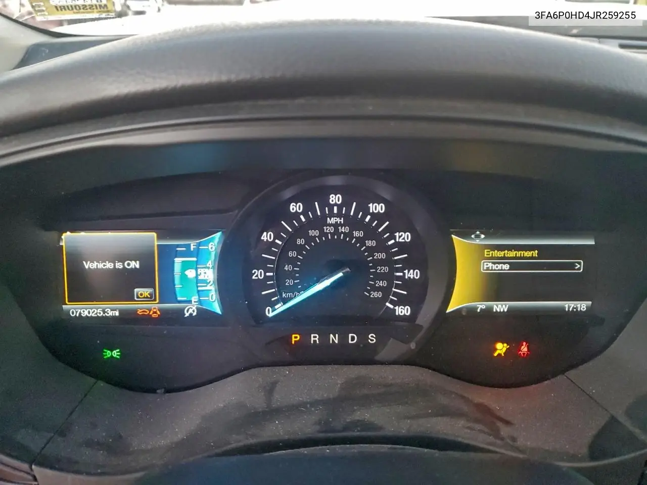 3FA6P0HD4JR259255 2018 Ford Fusion Se