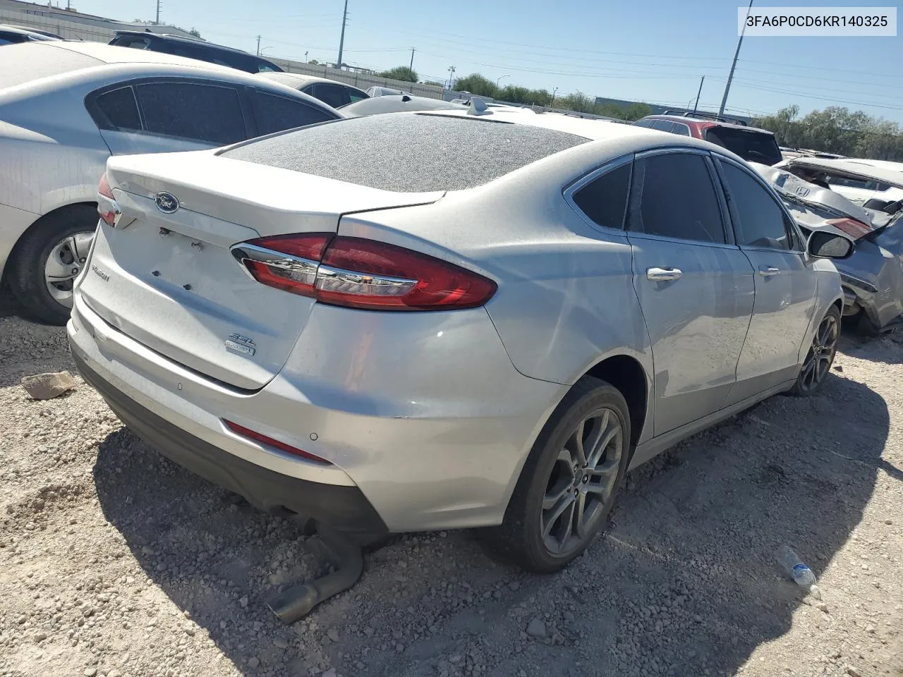 2019 Ford Fusion Sel VIN: 3FA6P0CD6KR140325 Lot: 64307464