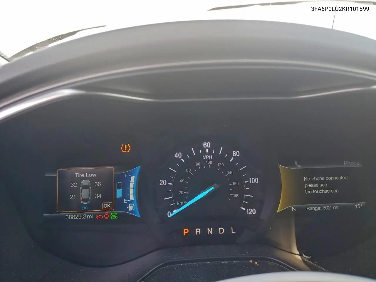 3FA6P0LU2KR101599 2019 Ford Fusion Se