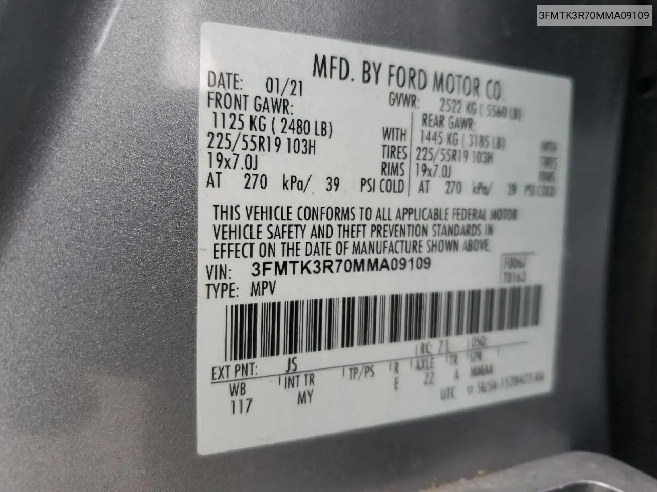 3FMTK3R70MMA09109 2021 Ford Mustang Mach-E Premium