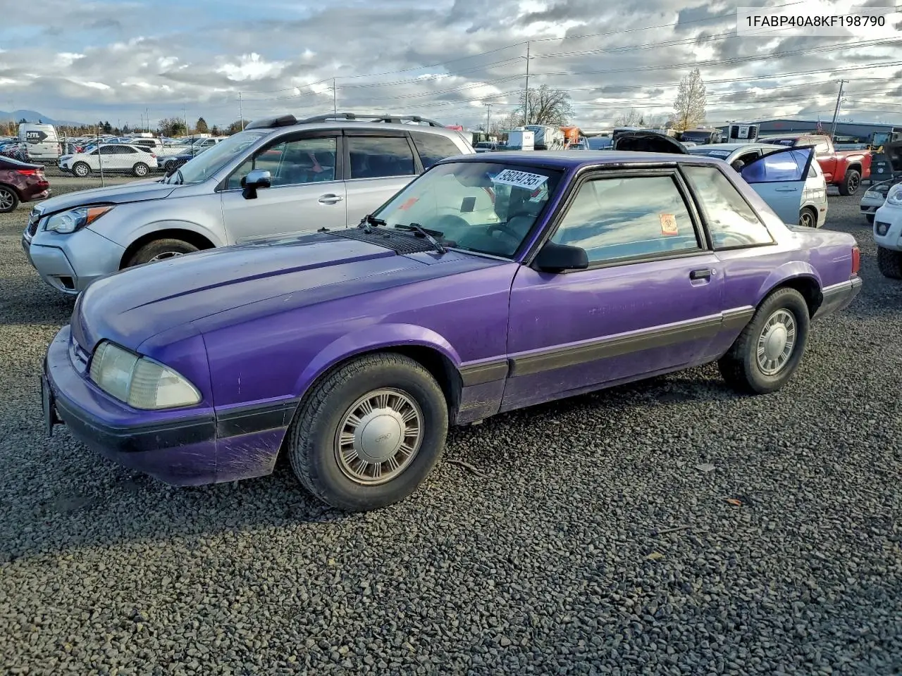 1FABP40A8KF198790 1989 Ford Mustang Lx
