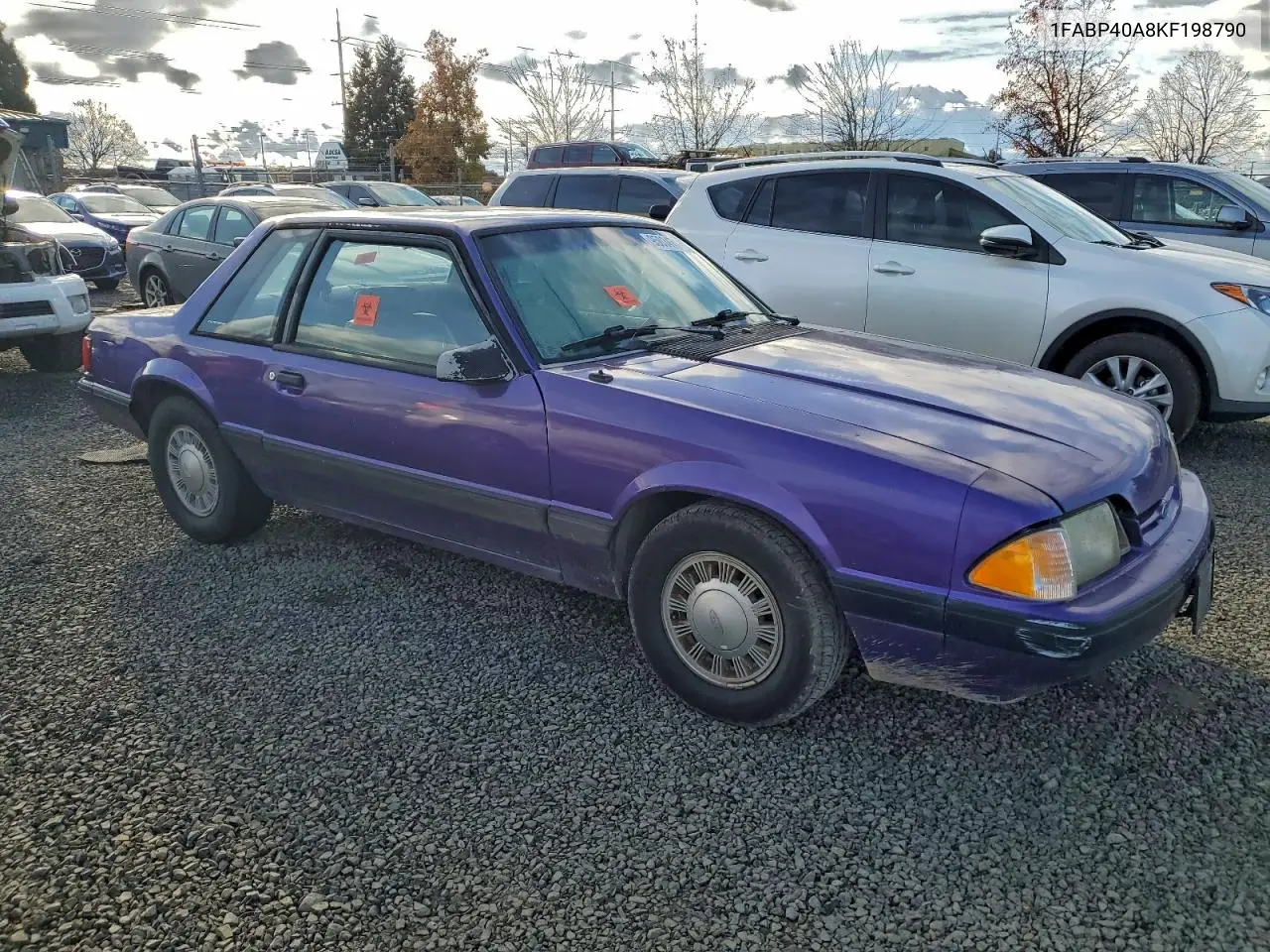 1FABP40A8KF198790 1989 Ford Mustang Lx