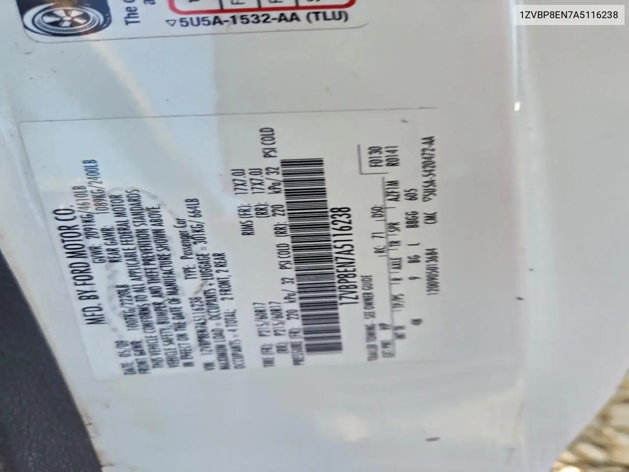 1ZVBP8EN7A5116238 2010 Ford Mustang