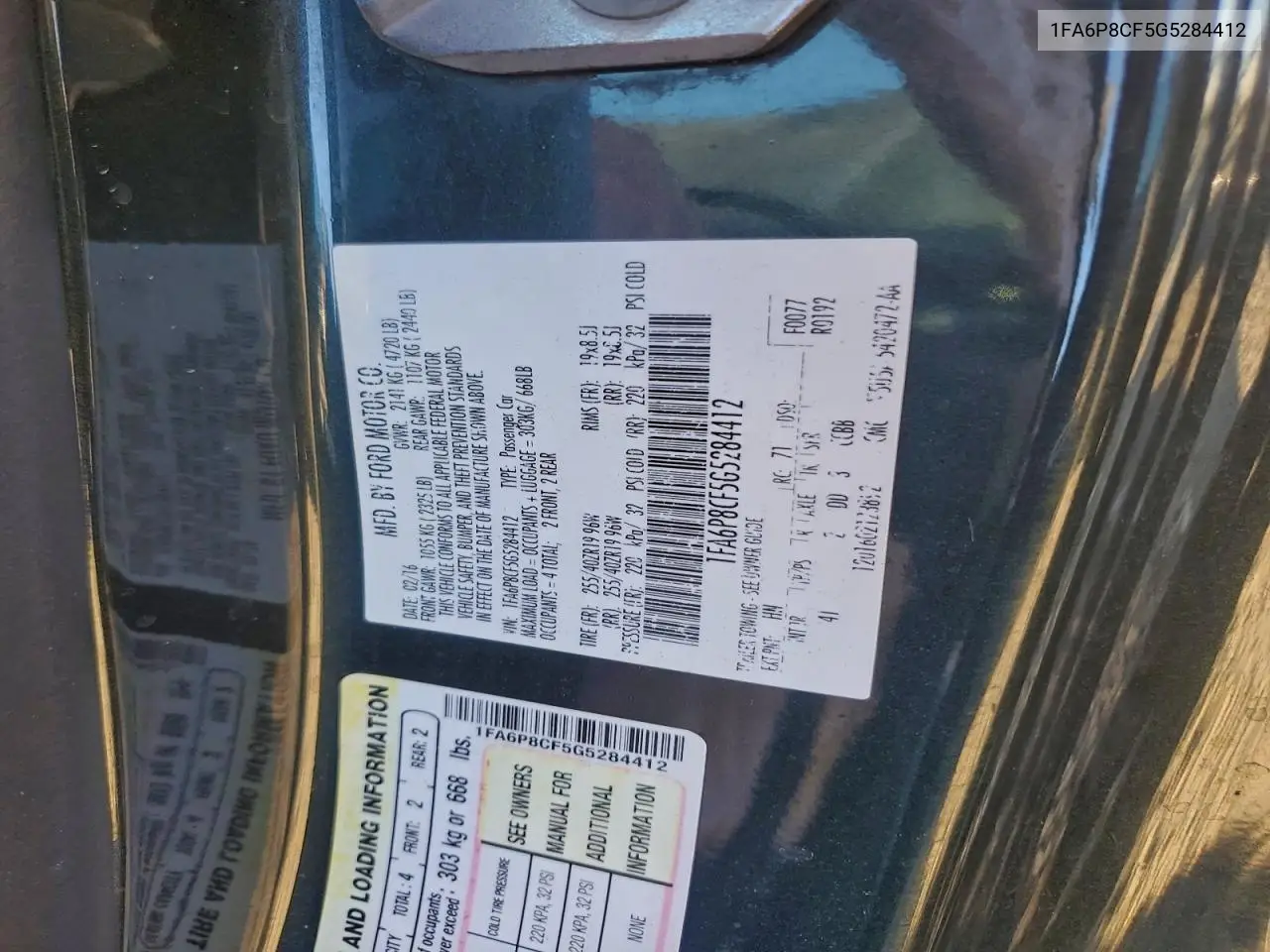 1FA6P8CF5G5284412 2016 Ford Mustang Gt