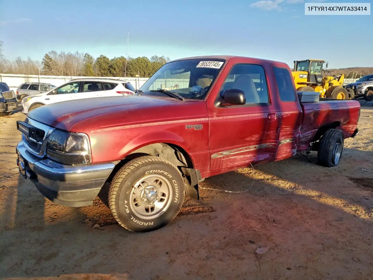 1FTYR14X7WTA33414 1998 Ford Ranger Super Cab