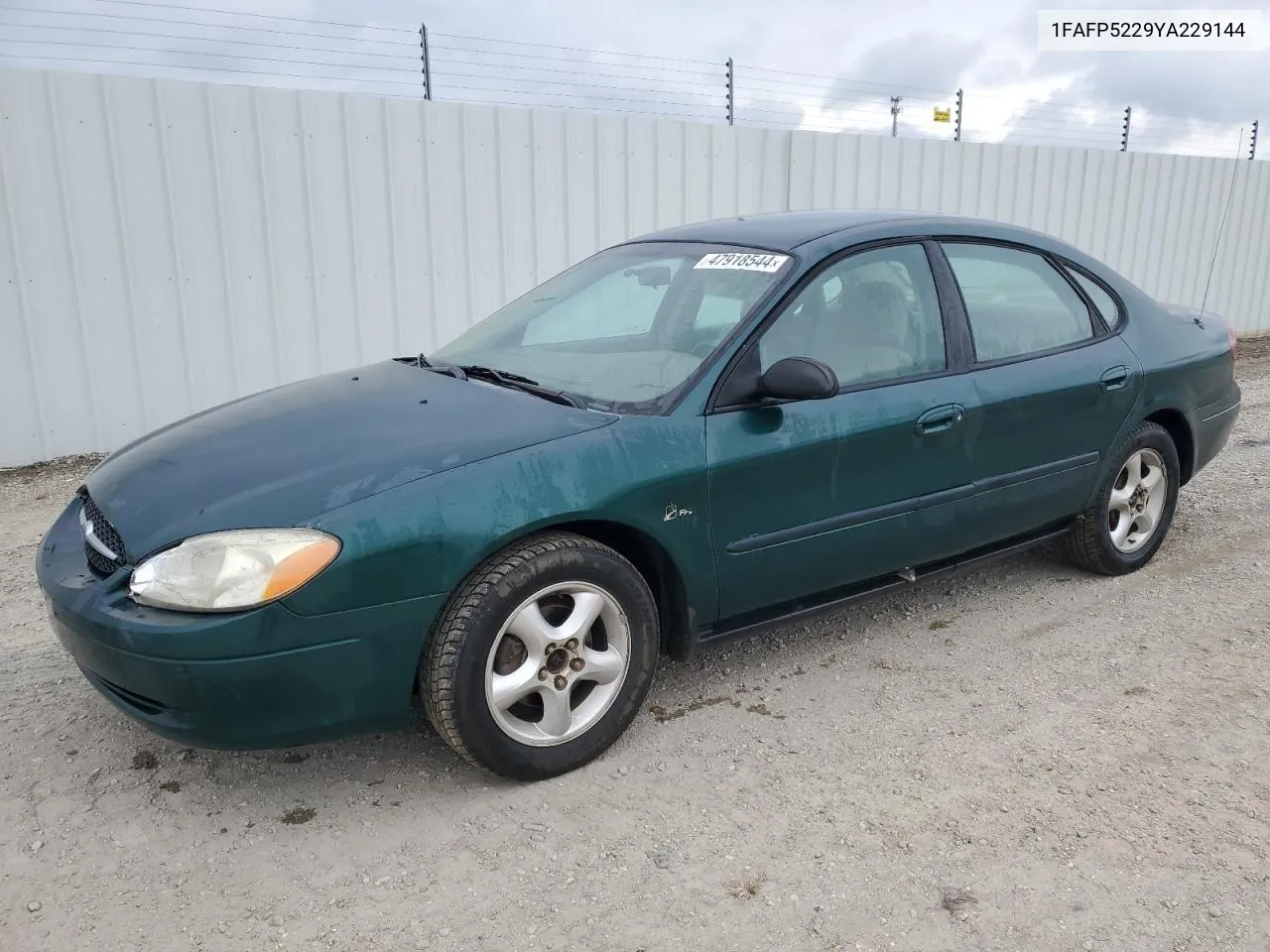 2000 Ford Taurus Lx VIN: 1FAFP5229YA229144 Lot: 47918544