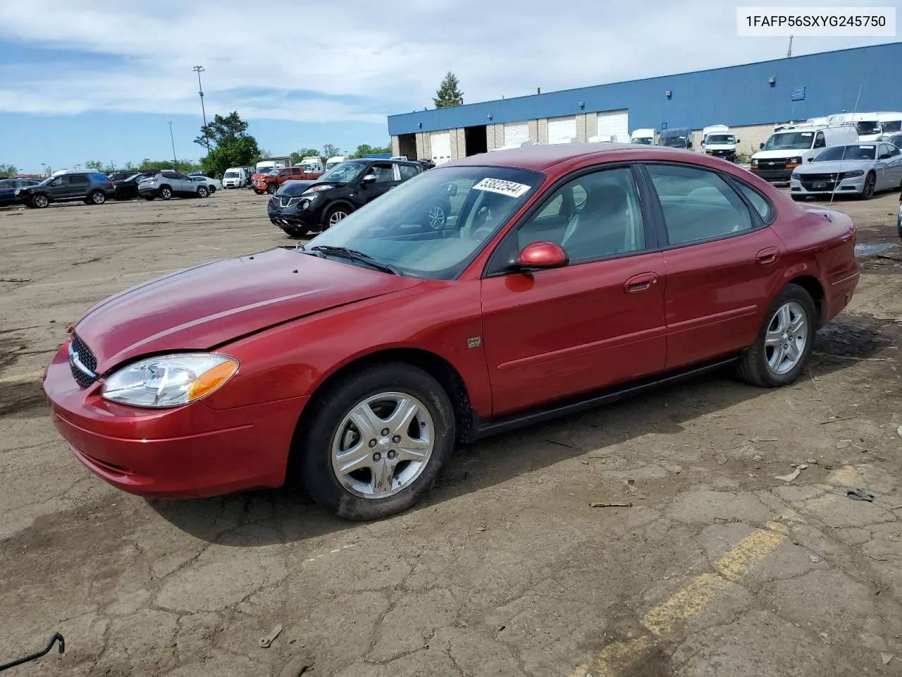 2000 Ford Taurus Sel VIN: 1FAFP56SXYG245750 Lot: 53822544