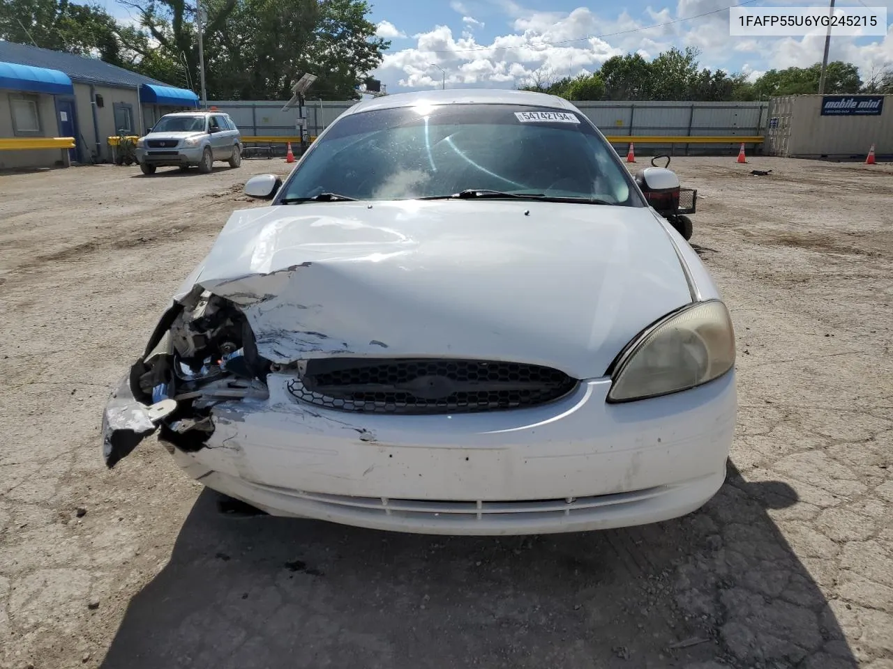 2000 Ford Taurus Ses VIN: 1FAFP55U6YG245215 Lot: 54742794