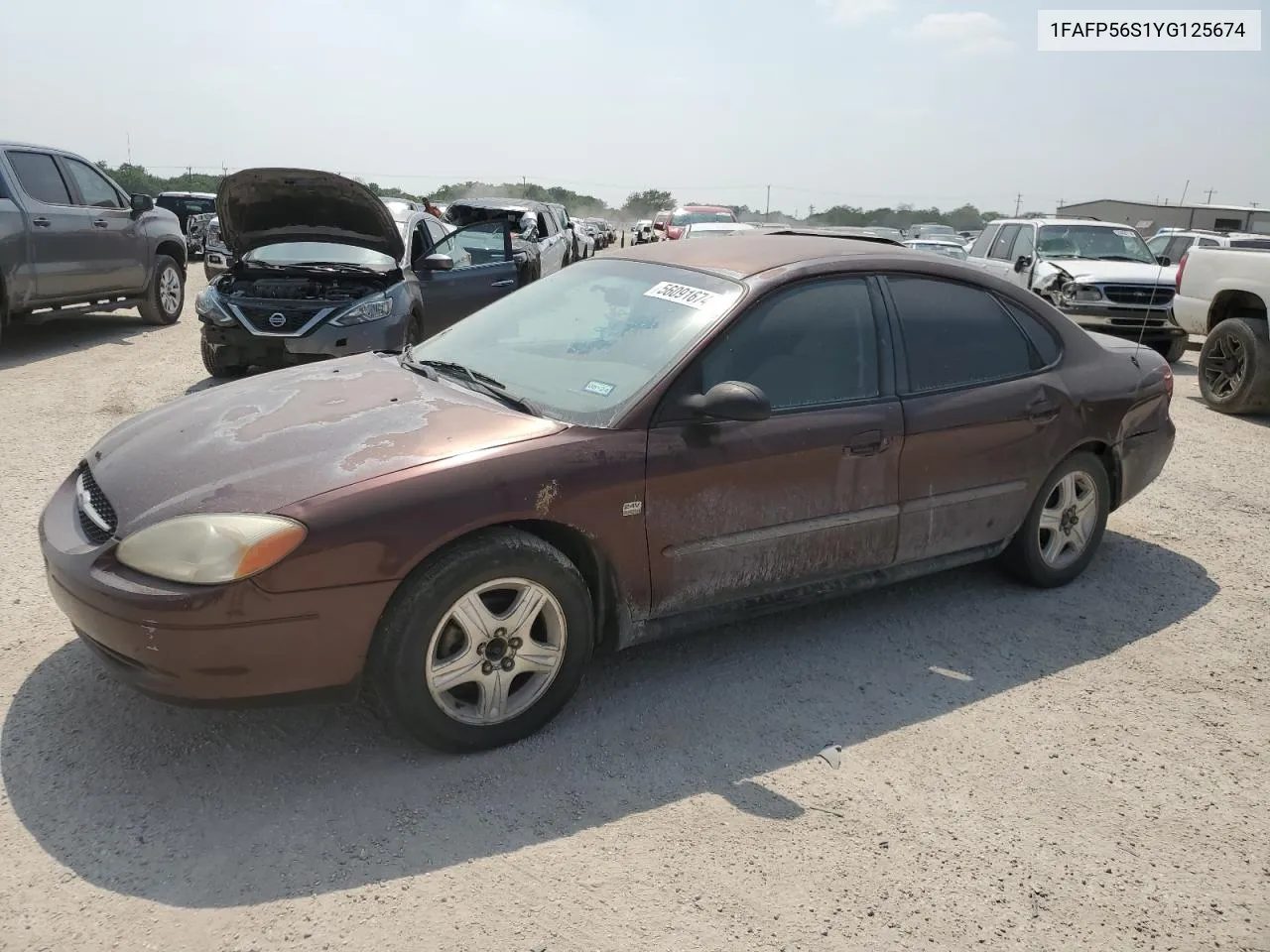 2000 Ford Taurus Sel VIN: 1FAFP56S1YG125674 Lot: 56091674