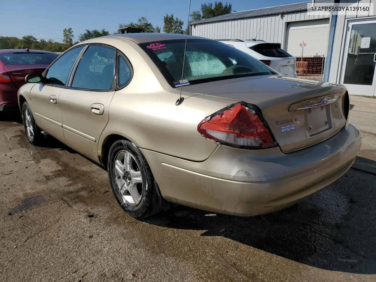 2000 Ford Taurus Sel VIN: 1FAFP56S3YA139160 Lot: 72042424