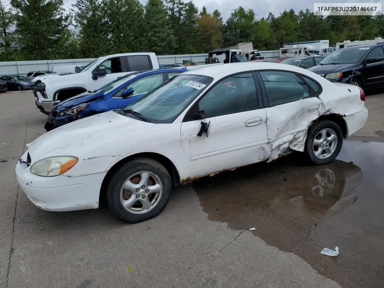 2002 Ford Taurus Se VIN: 1FAFP53U32G146667 Lot: 53321734