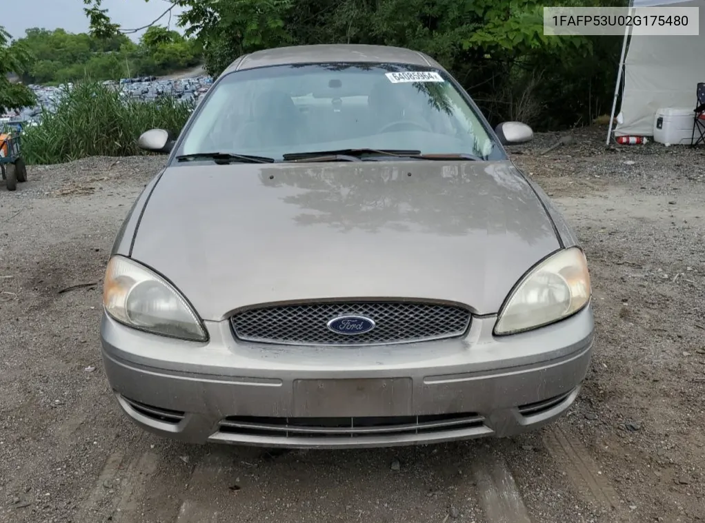 2002 Ford Taurus Se VIN: 1FAFP53U02G175480 Lot: 64085964