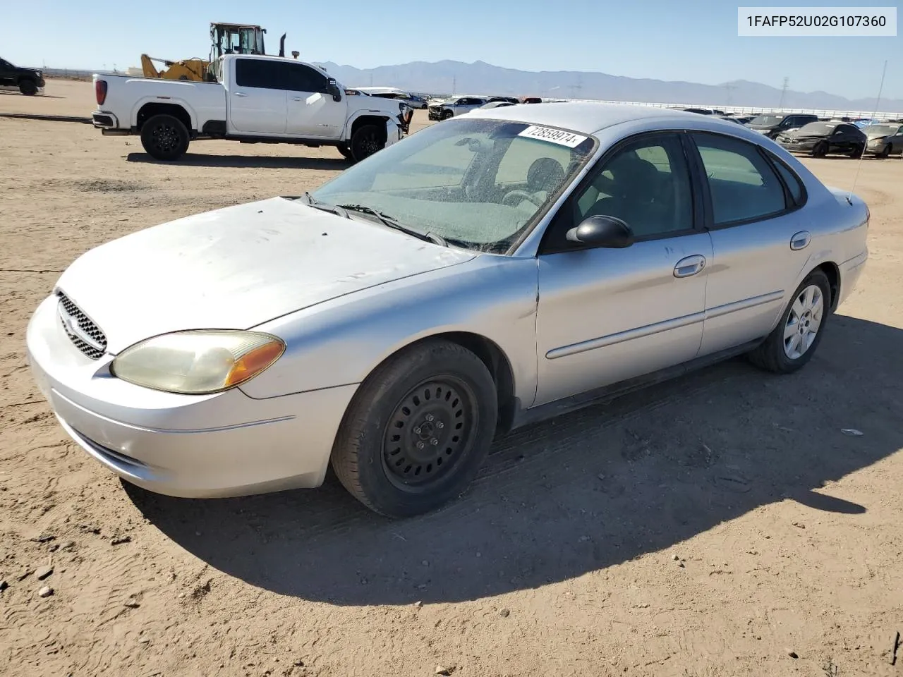 2002 Ford Taurus Lx VIN: 1FAFP52U02G107360 Lot: 72859974