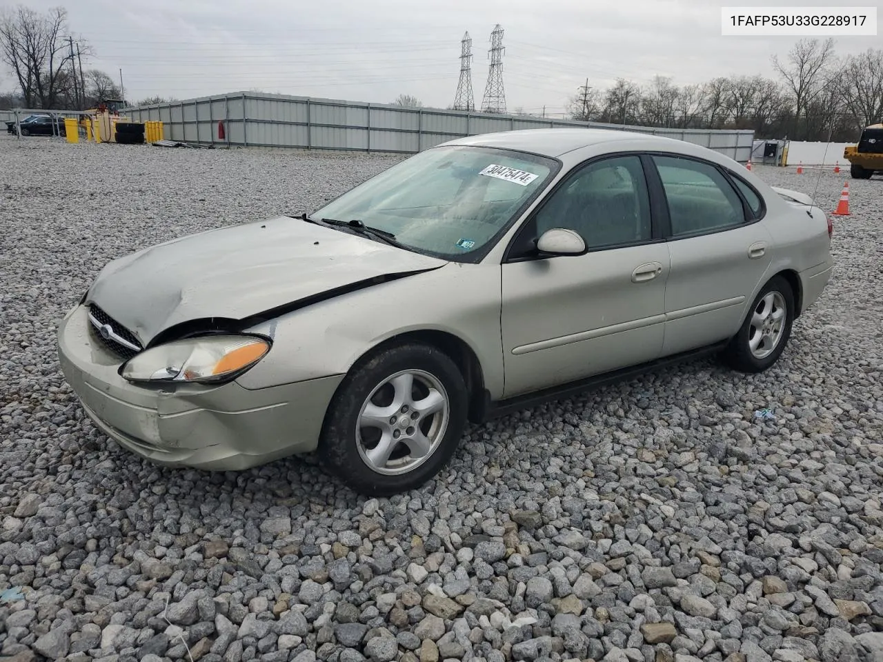 2003 Ford Taurus Se VIN: 1FAFP53U33G228917 Lot: 50475474