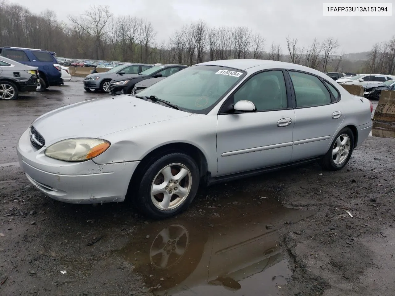 2003 Ford Taurus Se VIN: 1FAFP53U13A151094 Lot: 51493484